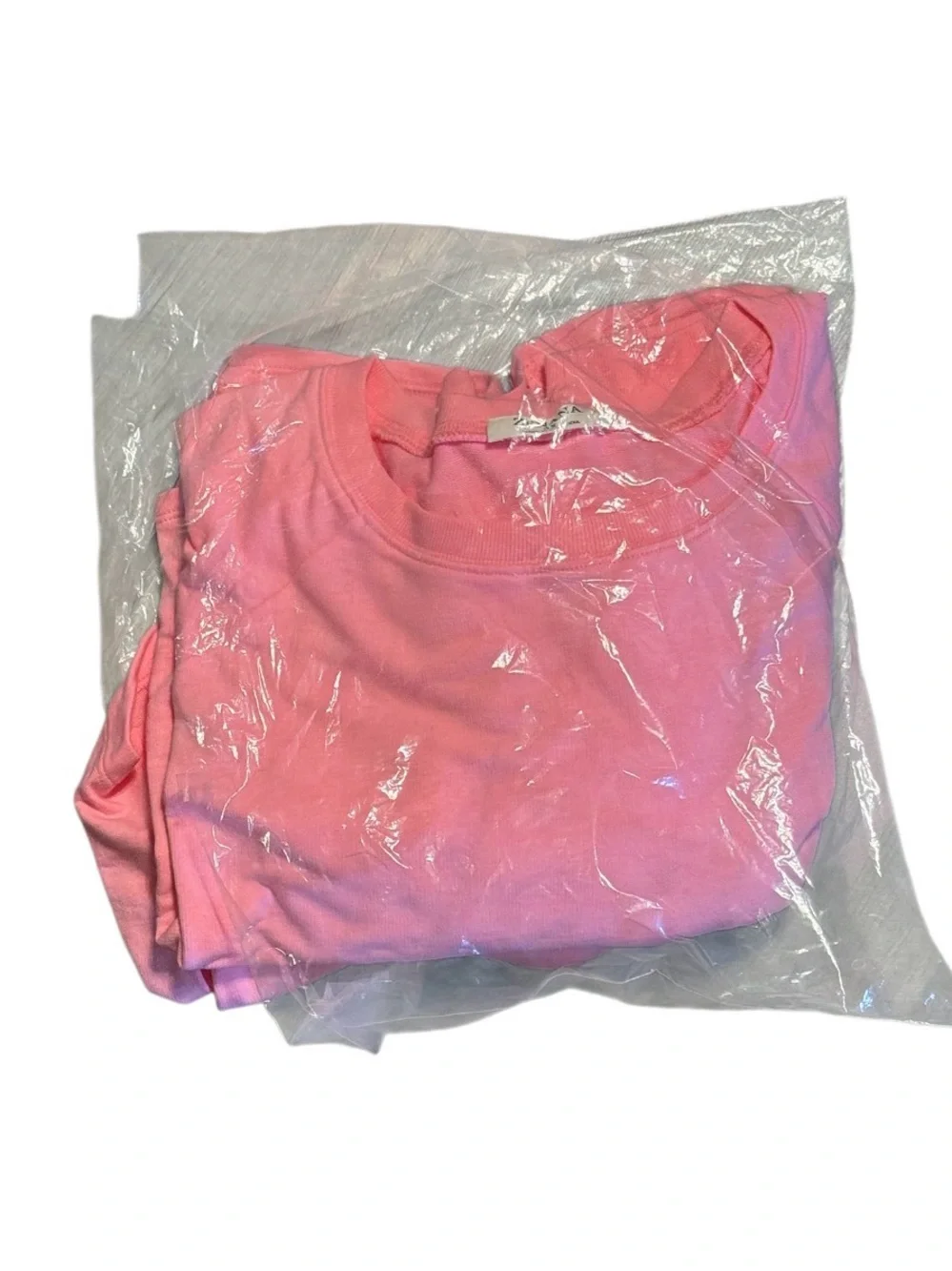 Zenana Neon Pink Lounge Set Sweatshirt & Shorts Plus Size 3X NWOT
